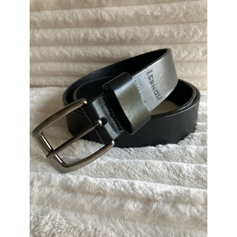 Honest By Brighton Belt Black Leather Size 38 Style 61503